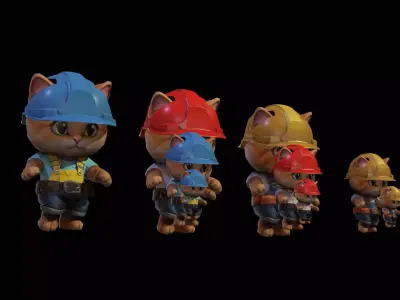 Cat5Pack2 Low-poly 3D model purchase