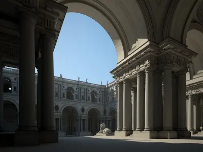 Courtyard of an Ancient Temple I 3D model