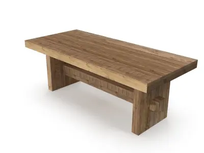 Reclaimed Wood Dining Table Free 3D model