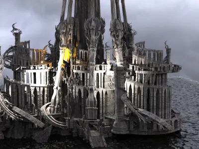 Art deco illusionist cityscape 2 3D model