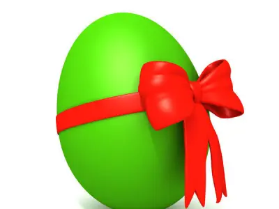 Red egg with bow 3D model