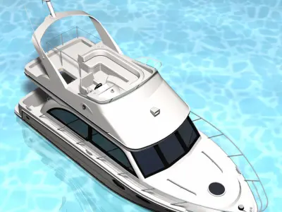 Cabin Cruiser Boat 3D model