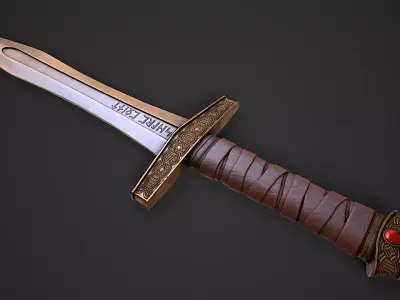 Old Norse Dagger - Hvass Oddr Low-poly 3D model