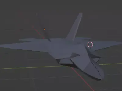 f22 raptor low poly jet Low-poly 3D model