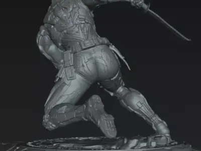 Soldier Ashen Dash Protocol 75mm STL Sci-Fi Miniature 3D print model