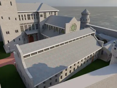 Beach Medieval Castle 3D model