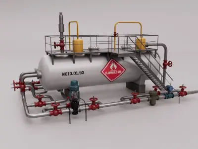 Industrial Gas Tank 3D model