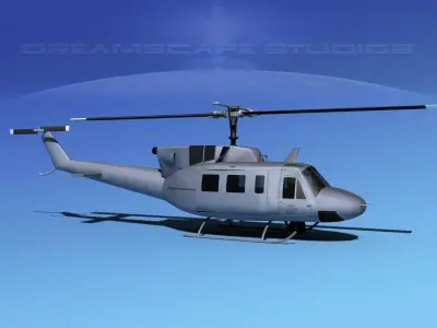 Bell UH-1N Twin Huey Marines 3D model