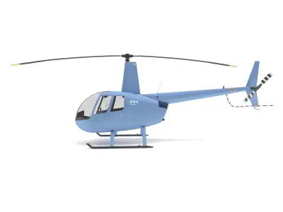 Helicopter Robinson R44 3D model
