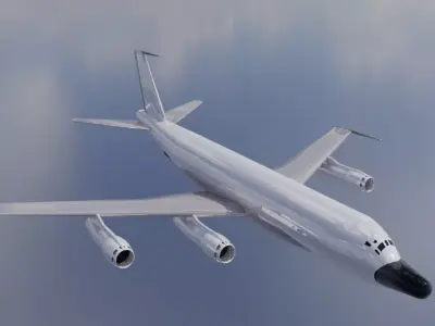 KC-135T Style Military Jet - Custom 1950s Transport Low-poly 3D model