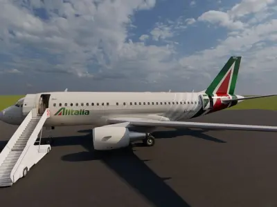 ALITALIA AIRBUS A319 A320 A321 3D model