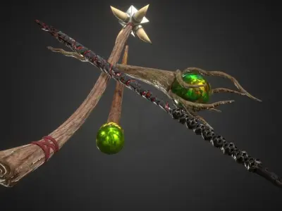 Spears - Magic Staffs Low-poly 3D model