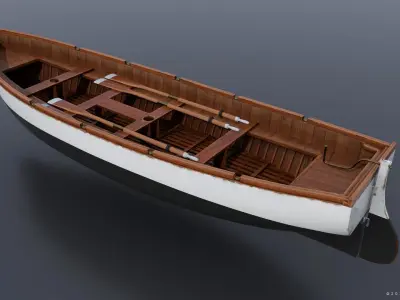 WW2 Italian 8m60cm Lifeboat Low-poly 3D model