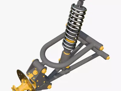 Suspension Shock Absorber Assembly M1 3D model