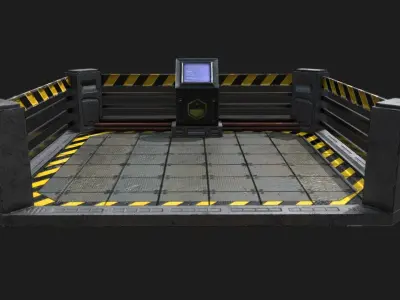 3D Lowpoly - SCIFI LIFT ELEVATOR Low-poly 3D model
