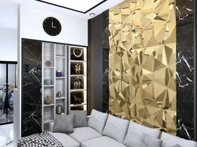 One floor Minimalist Luxury Modern House Design full interior 3D model