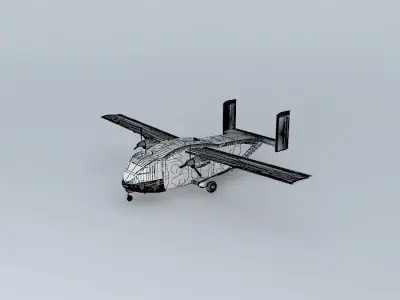 SHORT pink skydiving skyvan FULL INTERIOR 3D model