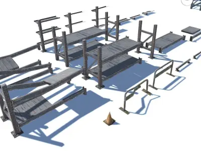 Rack pack Low-poly 3D model