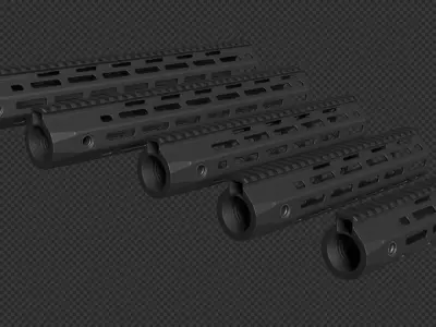 AR-15 KAC URX4 M-LOK Bundle Low-poly 3D model