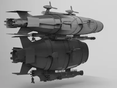Zeppelin Airship Extended 3D model