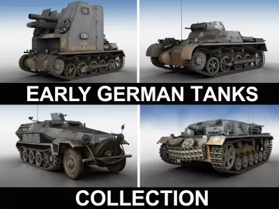 Early german WWII Tanks - Collection 3D model