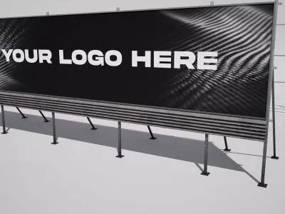Racetrack Advertising Wall Variations 3D model