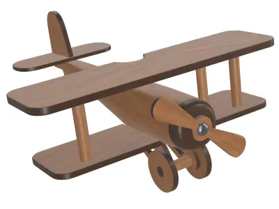 Children airplane made of wood 3D model