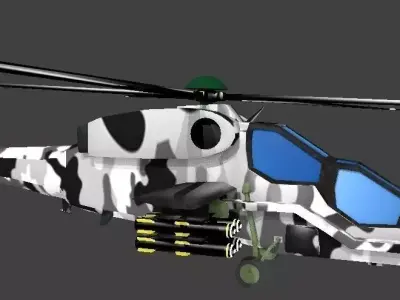 T-129-ATAK-Helikopter military helicopter Free low-poly 3D model