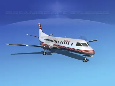 SAAB 2000 AeroCharter 3D model