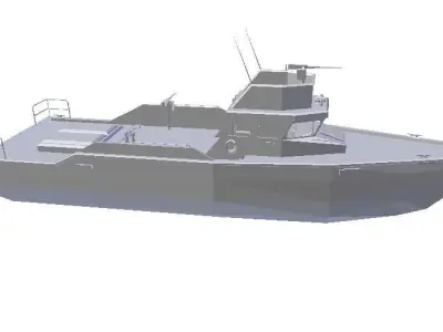 Free Military Boat Game Ready Free low-poly 3D model