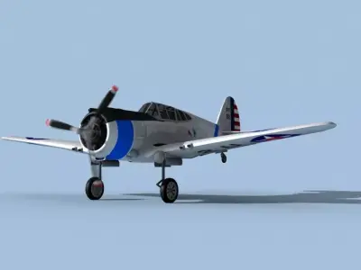 Curtiss P-36C Hawk V01 USAAF 3D model