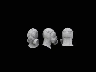 Sas gasmask Low-poly 3D model