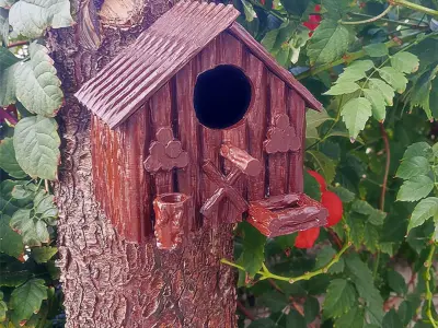 WOOD BIRD HOUSE 3D print model