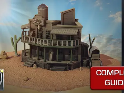 Blender to Unreal Engine Wild West Environment 3D model