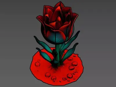 Alien Bioluminescent Tulip - Sci-Fi Fantasy Flora 3D model