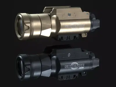 SureFire XH35 Weapon Flashlight Attachment - Game Asset Low-poly 3D model