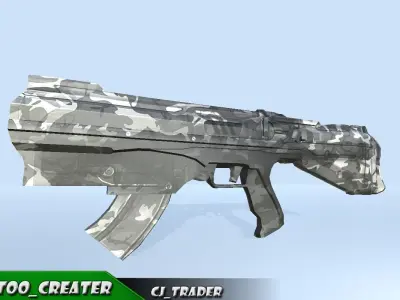 Modern Sci-Fi Weapons gun Low-poly 3D model Low-poly 3D model