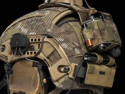 Crye Precision AirFrame Ballistic Helmet Low-poly 3D model