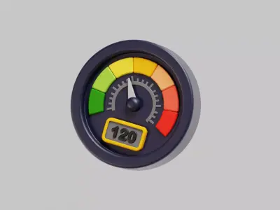 Speedometer Cartoon Low-poly 3D model