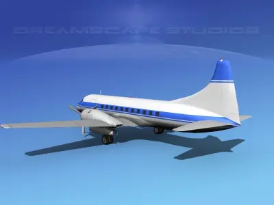 Convair CV-340 Corporate 3 3D model