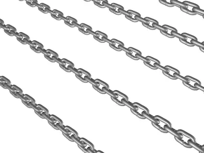 Chains set of metal rods 3D model