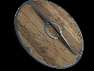 Battle Shield Worn Low-poly 3D model