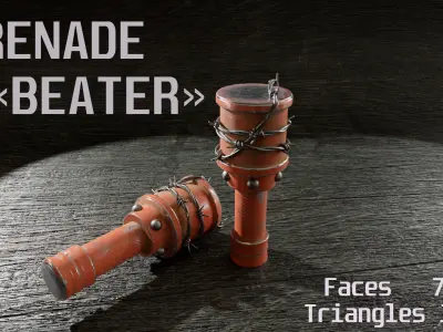 Set of grenades Low-poly 3D model