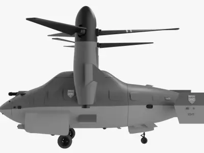 Military Tiltrotor Transport Aircraft 3D model