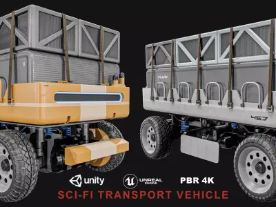 Sci-Fi Transport Vehicle Low-poly 3D model