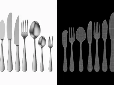 Generic Cutlery 12 Pieces COLLECTION 3D model