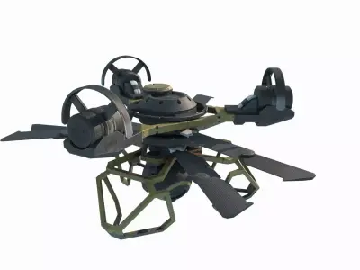 Future sci-fi patrol drones 3D model