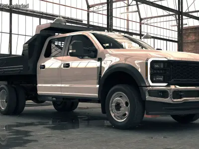 Pickup Truck Black Dump 3D model