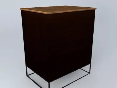 Wooden cabinet with A1 sized drawer 3D model