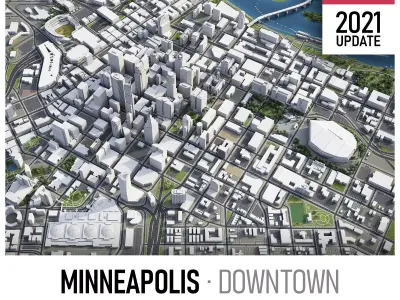 Minneapolis Low-poly 3D model